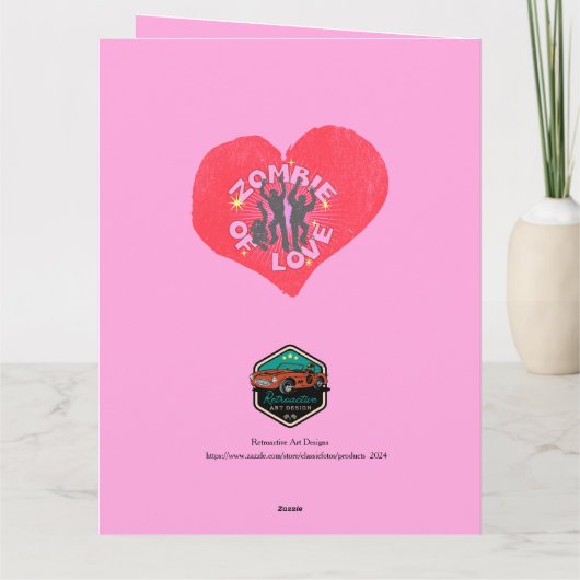 Zombie van Liefde Retro Punk Grunge Rocker Valenti Kaart (Achterkant)