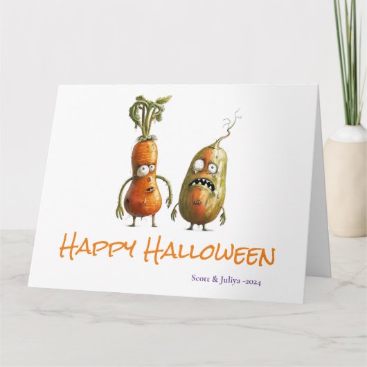 Zombie veggie Halloween groet Kaart (Voorkant)