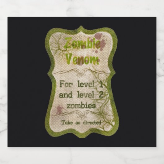Zombie Venom Bier Fles Labels Bier Etiket (Enkel label)