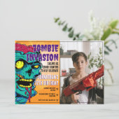 Zombie Verjaardag Halloween Kinder Party Kaart (Staand voorkant)