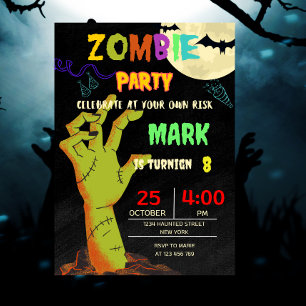 Zombie Verjaardag Halloween Kinder Party Kaart