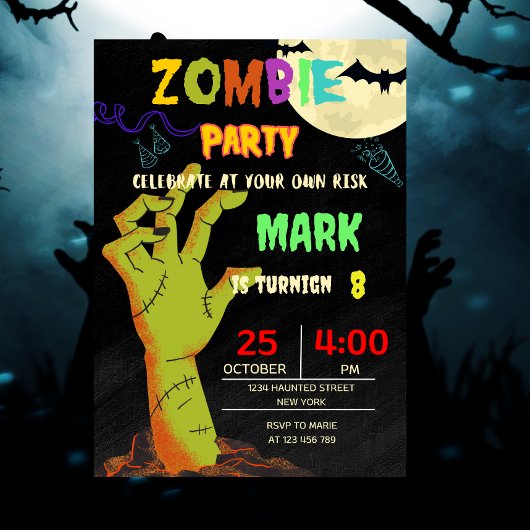 Zombie Verjaardag Halloween Kinder Party Kaart