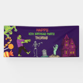 Zombie Verjaardag Kinder Feestbanner Spandoek (Horizontaal)