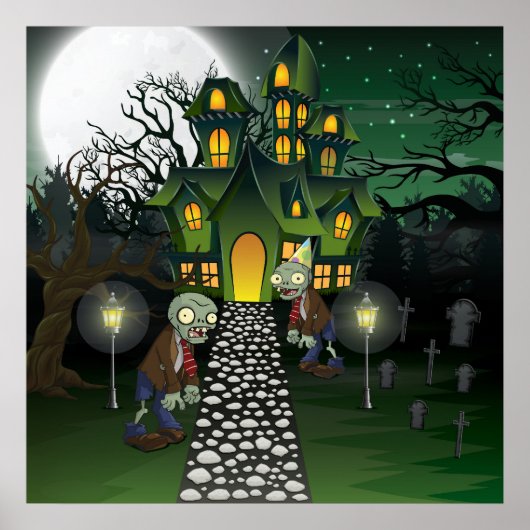 Zombie Verjaardag Kinder Poster (Voorkant)