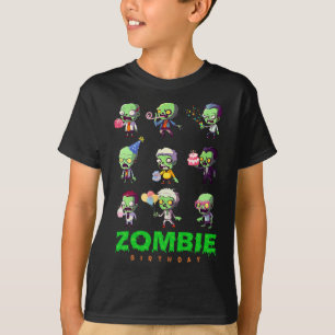 Zombie Verjaardag Squad Grappig Halloween Party Bo T-shirt