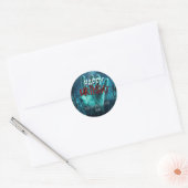 Zombie verjaardagsfeest ronde sticker (Envelop)