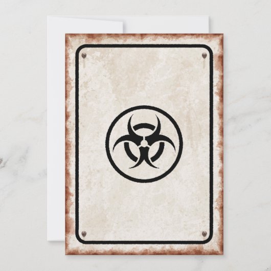 Zombie Verjaardagsfeestje met BEWARE roestig teken Kaart (Achterkant)