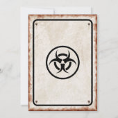 Zombie verjaardagsfeestje met WAARSCHUWING roestig Kaart (Achterkant)