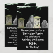 Zombie verjaardagsfeestje uitnodiging (Voorkant / Achterkant)