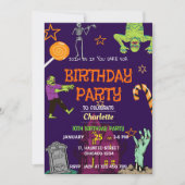 Zombie verjaardagsuitnodiging Kinder partij Kaart (Voorkant)