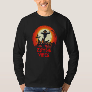 Zombie Vibes Maanverlichte Begraafplaats  Enge Jon T-shirt