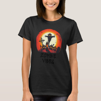 Zombie Vibes Maneschijn Kerkhof Enge Kinderen Jong T-shirt