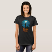 Zombie Vibes Maneschijn Kerkhof Enge Kinderen Jong T-shirt (Voorkant volledig)