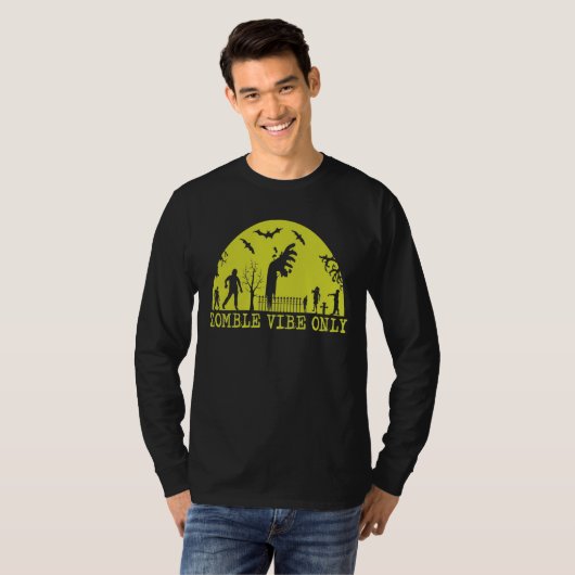 Zombie Vibes only Long Hoeve T-shirt (Voorkant volledig)