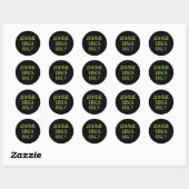 Zombie Vibes Only | Spooky Halloween Green & Black Ronde Sticker (Vel)