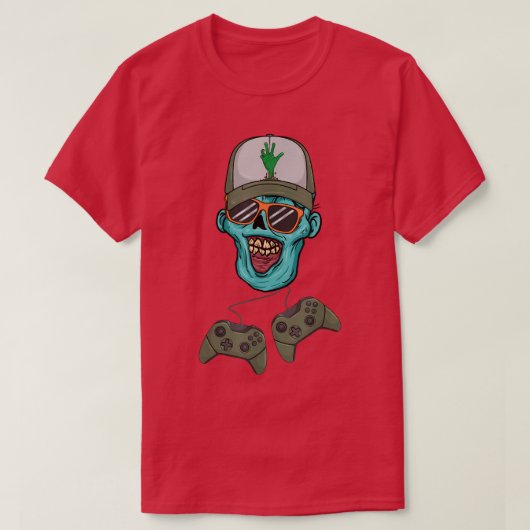 Zombie Video Game Player Halloween Zombie Gamer T- T-shirt (Design voorkant)