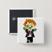 Zombie Vierkante Button 5,1 Cm (Voorkant /achterkant)
