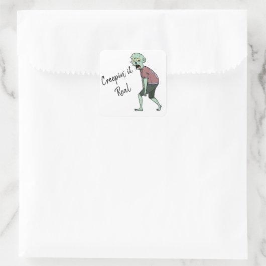 Zombie Vierkante Sticker (Tas)