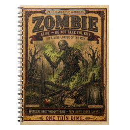 Zombie, Vintage Circus Monster Notitieboek