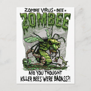 Zombie Virus add Bee is gelijk aan Zombee Briefkaart