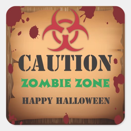 Zombie Virus Halloween Feest Vierkante Sticker (Voorkant)