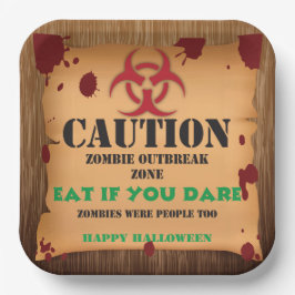 Zombie Virus Uitbraak Halloween Feest Papieren Bordje