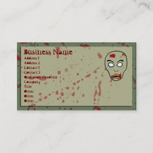Zombie-Visitekaartjes Visitekaartje (Voorkant)