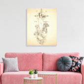 Zombie Voodoo Priesteres Art Nouveau Canvas Afdruk (Insitu (Woonkamer))