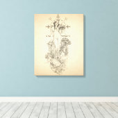 Zombie Voodoo Priesteres Art Nouveau Canvas Afdruk (Insitu (Houten vloer))