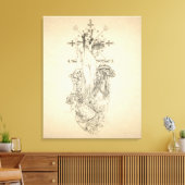 Zombie Voodoo Priesteres Art Nouveau Canvas Afdruk (Insitu (Woonkamer))