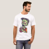 “Zombie voor koffie – Ondead ochtendstemming” T-shirt (Voorkant volledig)