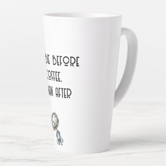 Zombie Voor Koffie Wit Halloween Latte Mok (Rechterhoek)