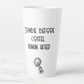 Zombie Voor Koffie Wit Halloween Latte Mok (Voorkant)