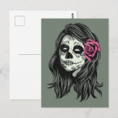 Zombie Vrouw aangepaste kleur briefkaart (Voorkant / Achterkant)