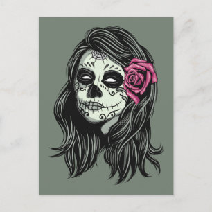 Zombie Vrouw aangepaste kleur briefkaart