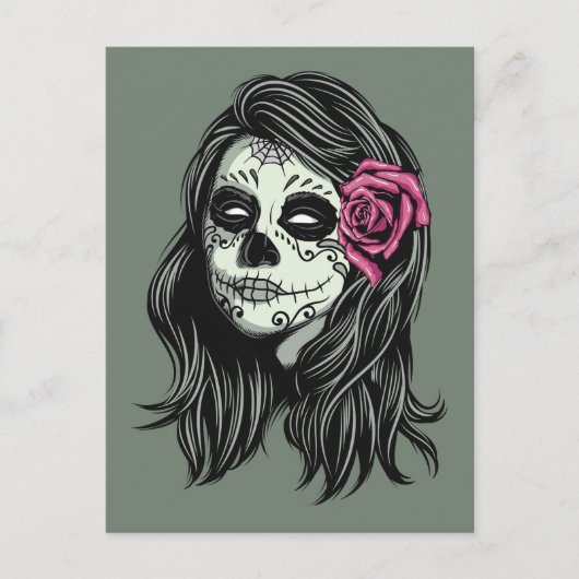 Zombie Vrouw aangepaste kleur briefkaart (Voorkant)