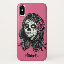 Zombie Vrouw aangepaste naam & kleur telefoon case
