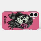 Zombie Vrouw aangepaste naam & kleur telefoon case (Achterkant (horizontaal))