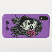 Zombie Vrouw aangepaste naam & kleur telefoon case (Achterkant (horizontaal))
