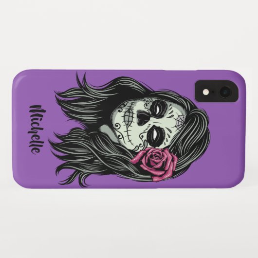 Zombie Vrouw aangepaste naam & kleur telefoon case (Achterkant (horizontaal))