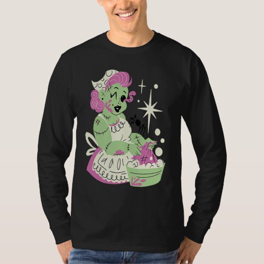 Zombie Vrouw Moeder Schoon Halloween T-shirt (Voorkant)
