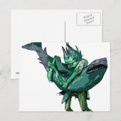 Zombie vs Shark Briefkaart (Voorkant / Achterkant)