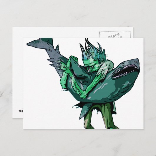 Zombie vs Shark Briefkaart (Voorkant / Achterkant)