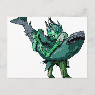 Zombie vs Shark Briefkaart