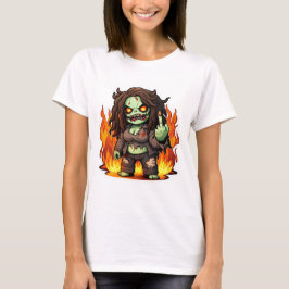 ZOMBIE VUUR MEISJE kracht halloween eenvoudig kost T-shirt