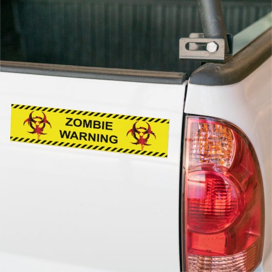 Zombie Waarschuwing Bumpersticker (Op Truck)