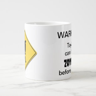 Zombie waarschuwing grote koffiekop