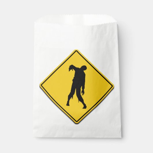 Zombie Waarschuwing Halloween Bedankzakje (Voorkant)