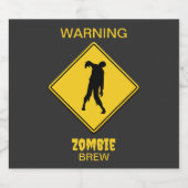 Zombie Waarschuwing Halloween Bier Etiket (Enkel label)