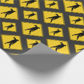 Zombie Waarschuwing Halloween Cadeaupapier (Hoek)